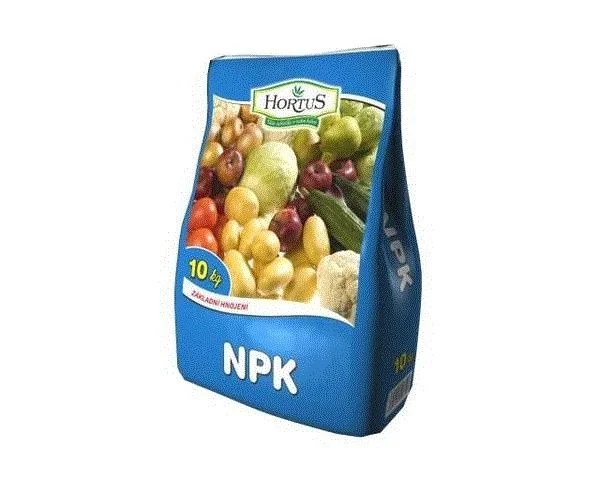 Modrý sáček hnojiva NPK značky Hortus pro zeleninu.