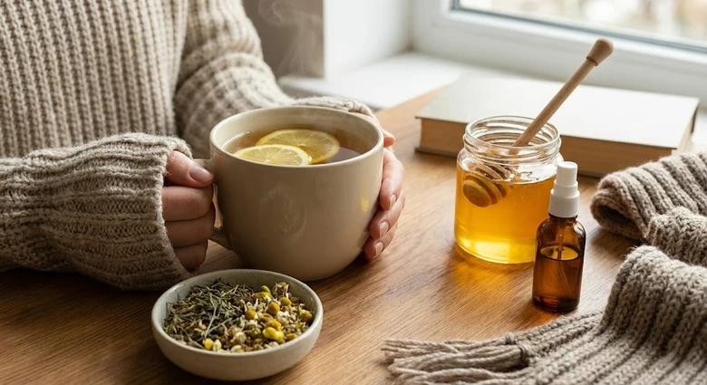 Přírodní léky na bolest hrdla: med, citrony a bylinky