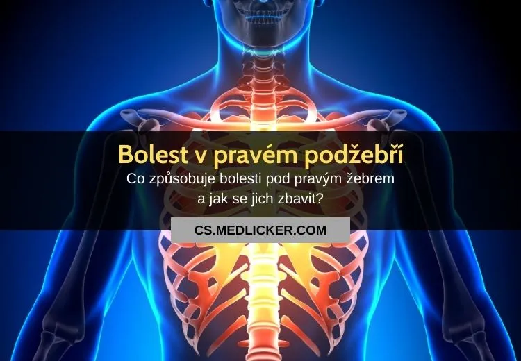 Ilustrace lidského těla s důrazem na pravé podžebří