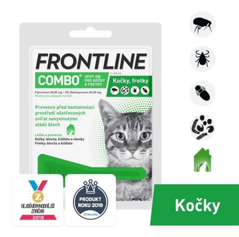 Frontline Combo pro kočky – lék proti blechám a klíšťatům