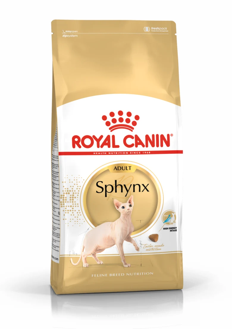 Krmivo pro kočku bez srsti Sphynx značky Royal Canin
